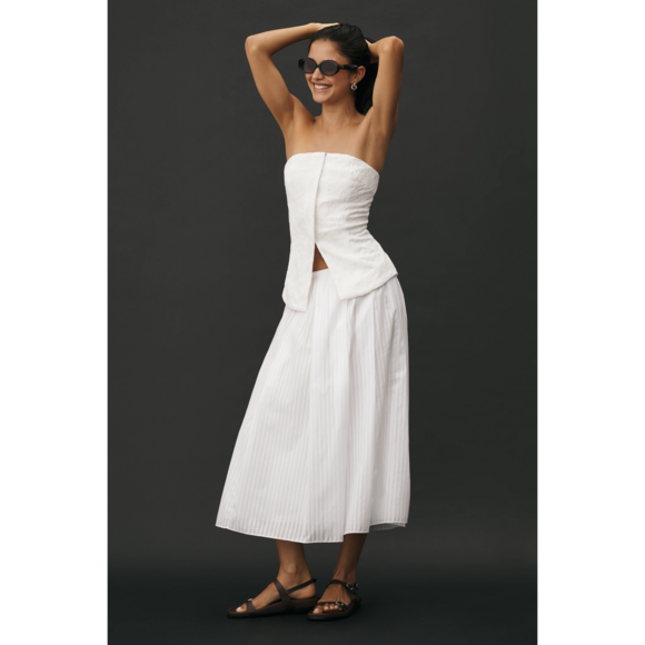 Anthropologie Tops - Anthropologie Sarah Hann Textured Sleeveless Vest in White